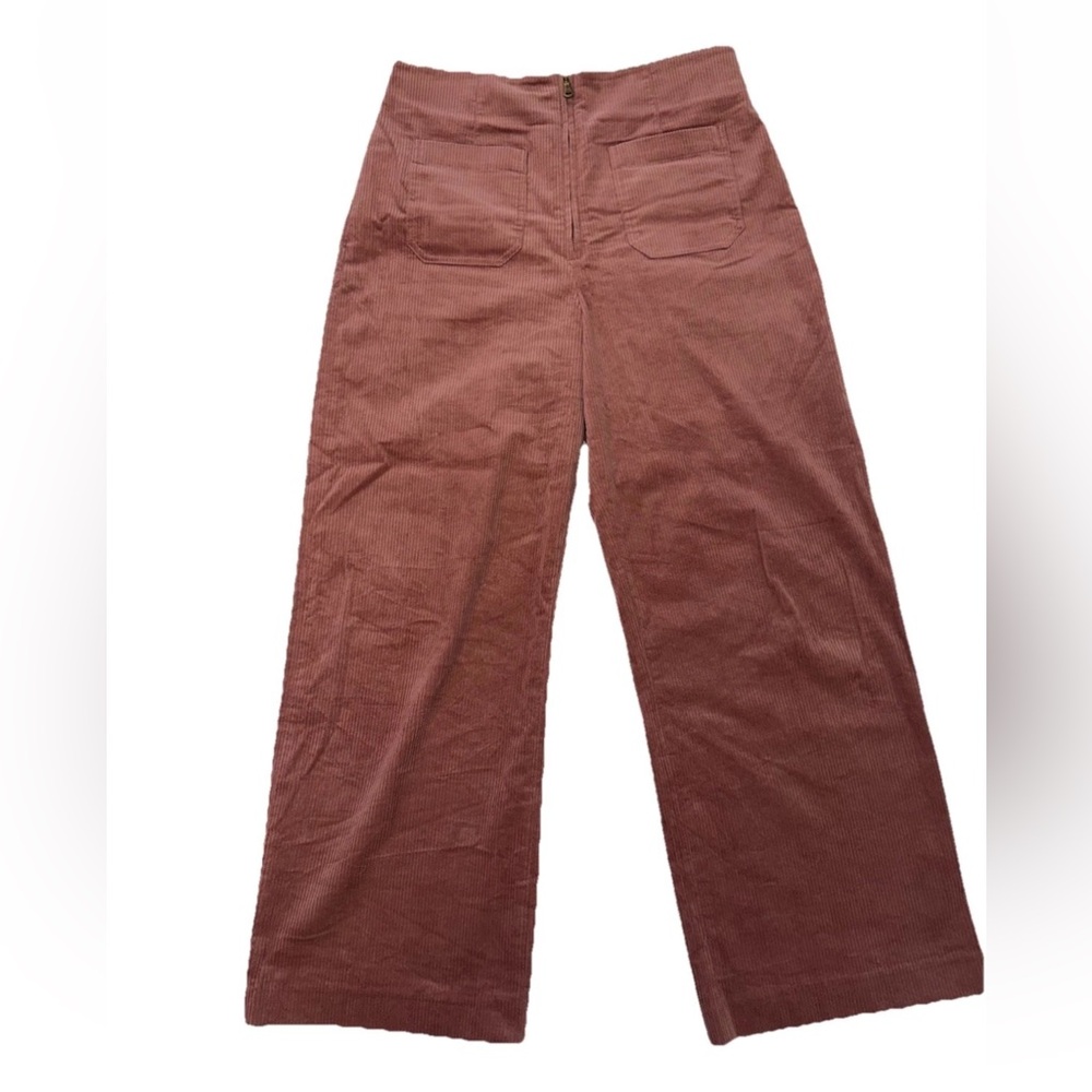 Veronica Beard Jiva cropped cotton-blend corduroy wide-leg pants Mauvewood 8 - Picture 10 of 14